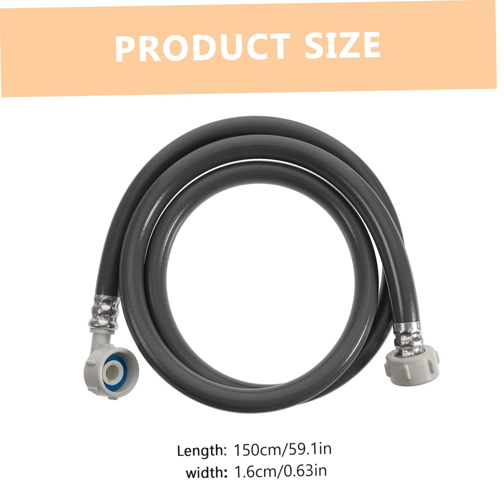 Angoily Carico Flessibilità e in 1,5m Tubo di Pezzi Lavatrice Pvc 2 Nero Elevata Protezione Anti-scoppio Accessorio per Uso Domestico