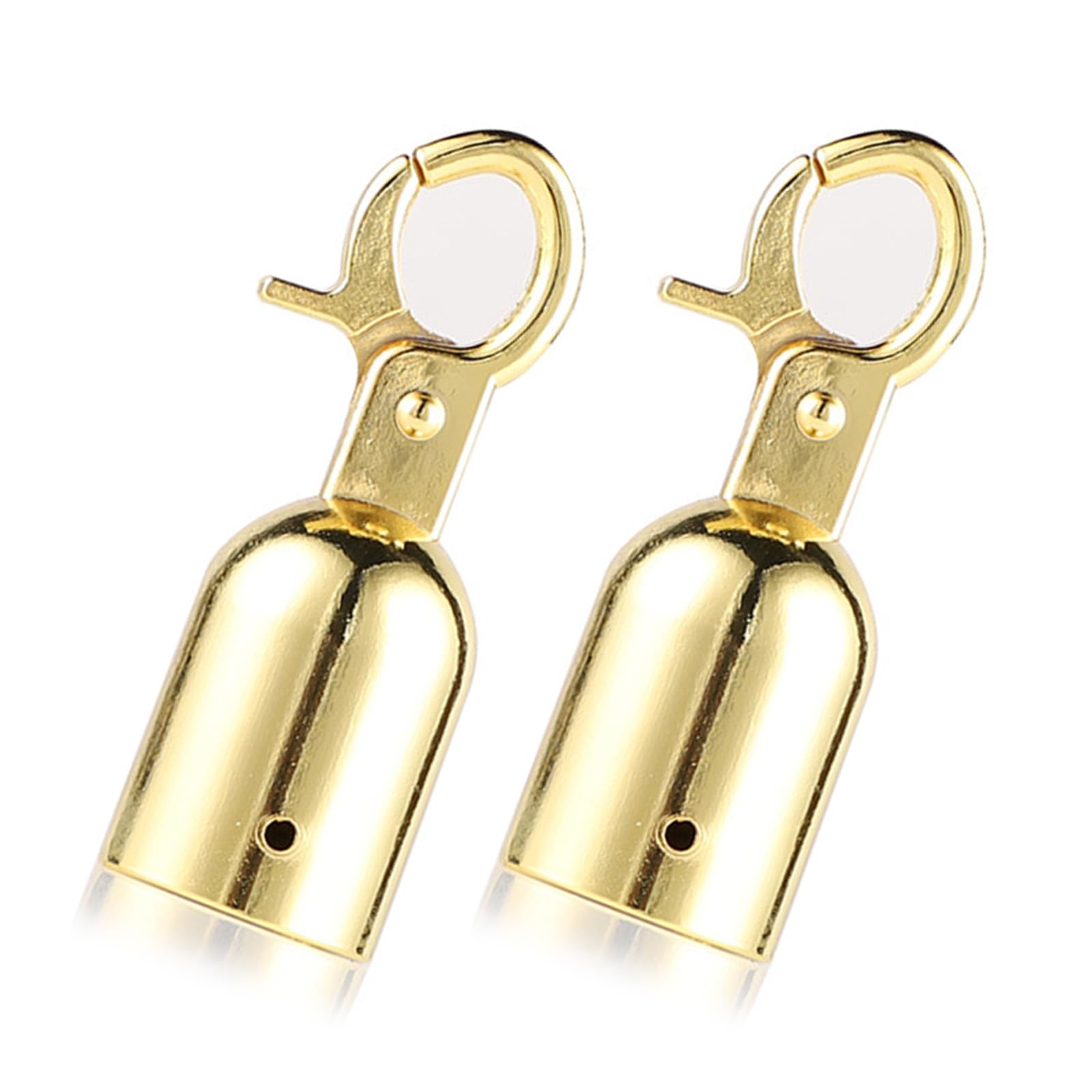 Hzbb Gold 2Pieces Sturdy Stainless Steel Cord End Caps With Hook Designs For Connecting And Limiting Rope Outdoors Daily Use Decking Rope Fittings