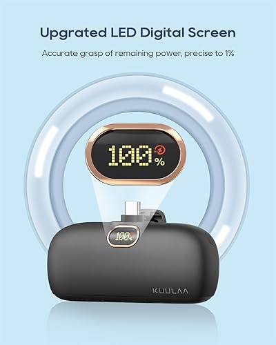 Miniatura 4 de Kuulaa Cargador portátil USB C de 5000 mAh, mini cargador de teléfono portátil de 20 W PD de carga rápida compatible con iPhone 1515 Plus15 Pro15