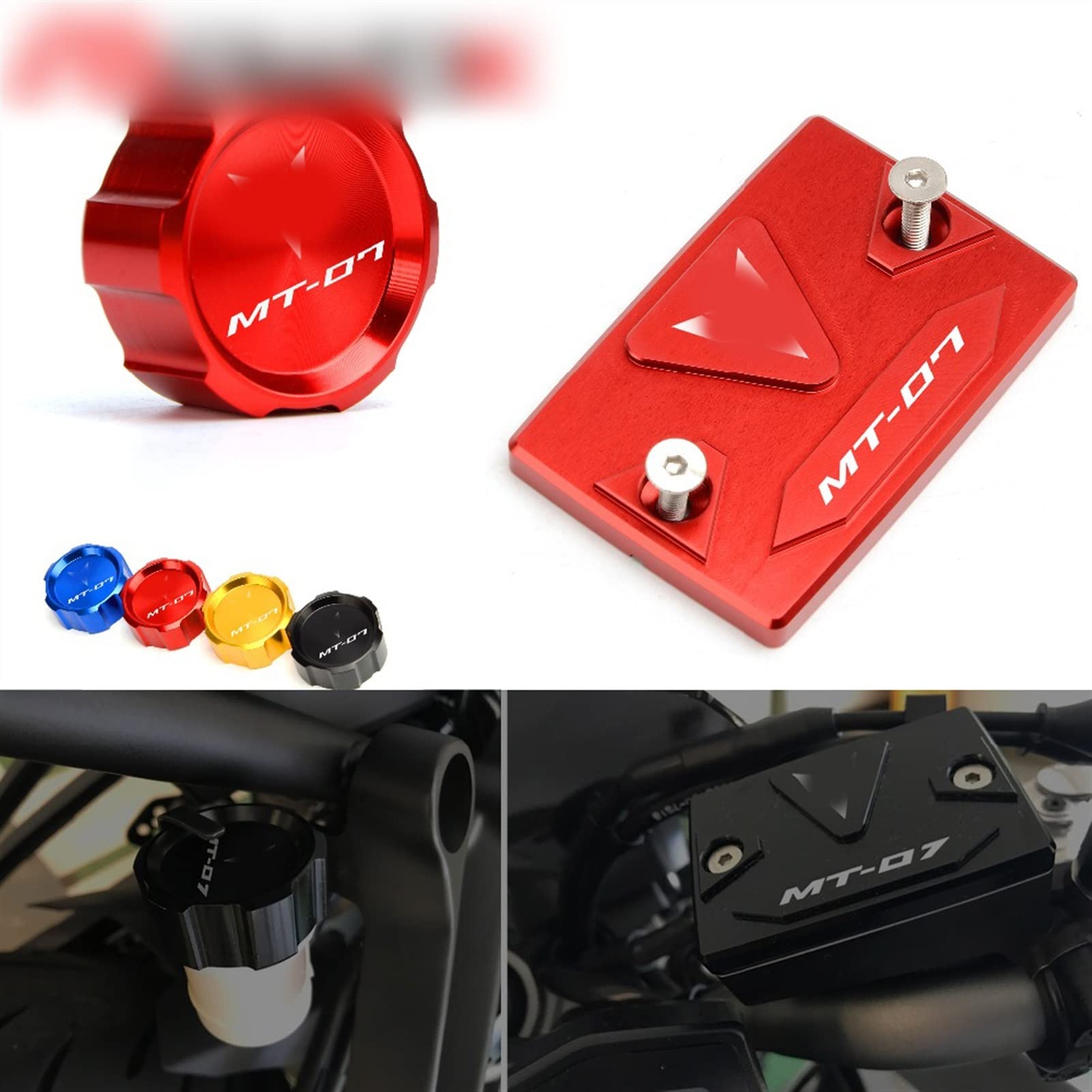 per Y&amaha MT07 MT-07 MT 07 Tracer FZ07 2015-2019 2020 21 Anteriore E Posteriore del Cilindro del Liquido dei Freni Master Reservoir Tappo di Copertura Moto Accessori (Color : Front And Rear Gold)