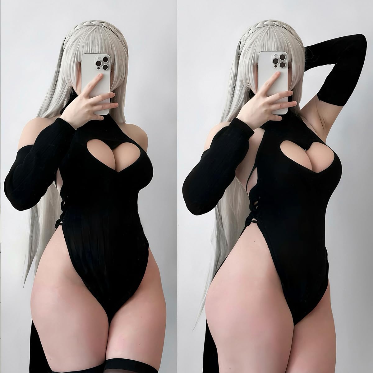 KORURACLUB Love Cheongsam Lingerie Cosplay Pull Blanc Noir Succube