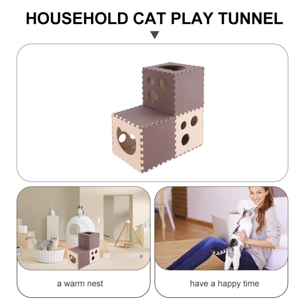 Happyyami 1ensemble Tunnel De Jeu pour Chat Et Résistant à Usure Accessoire Amusant pour Activité De Votre Félin