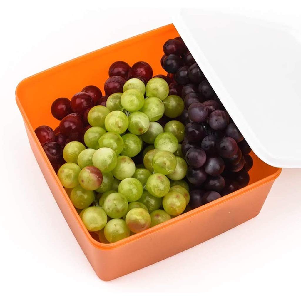 Caja de almacenamiento de nevera, contenedor de almacenamiento de alimentos, tanques de almacenamiento de plástico, organizador de armario de despensa de nevera para mantener fresco para almacenar v
