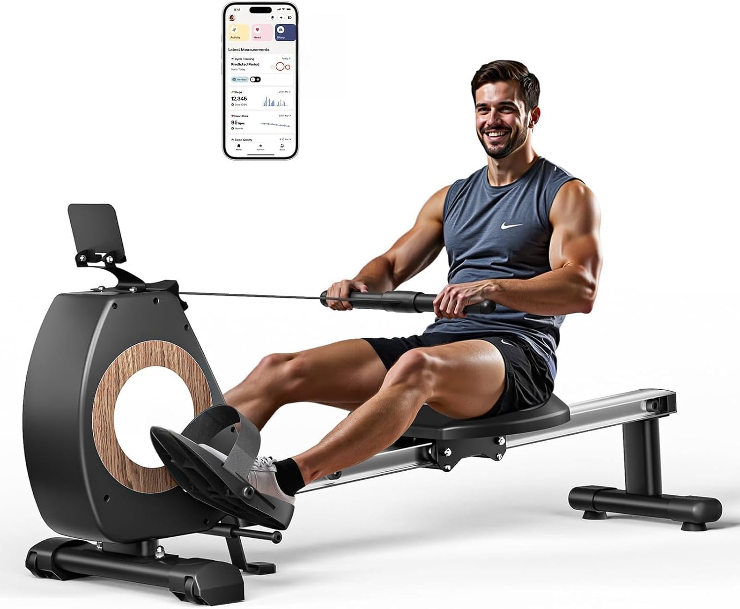 ONETWOFIT Rudergerät Für Zuhause Klappbar Pro