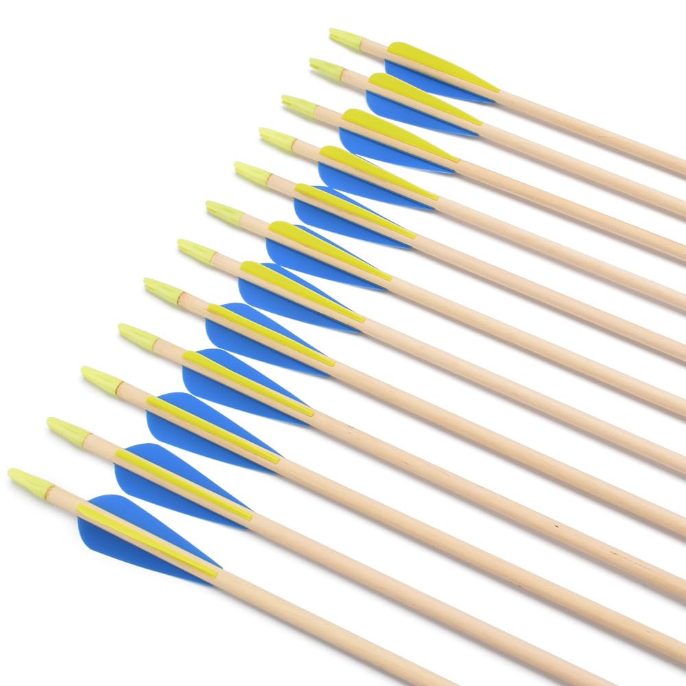 Lot de 12 flèches en bois incurvées - 28 30 32 pouces