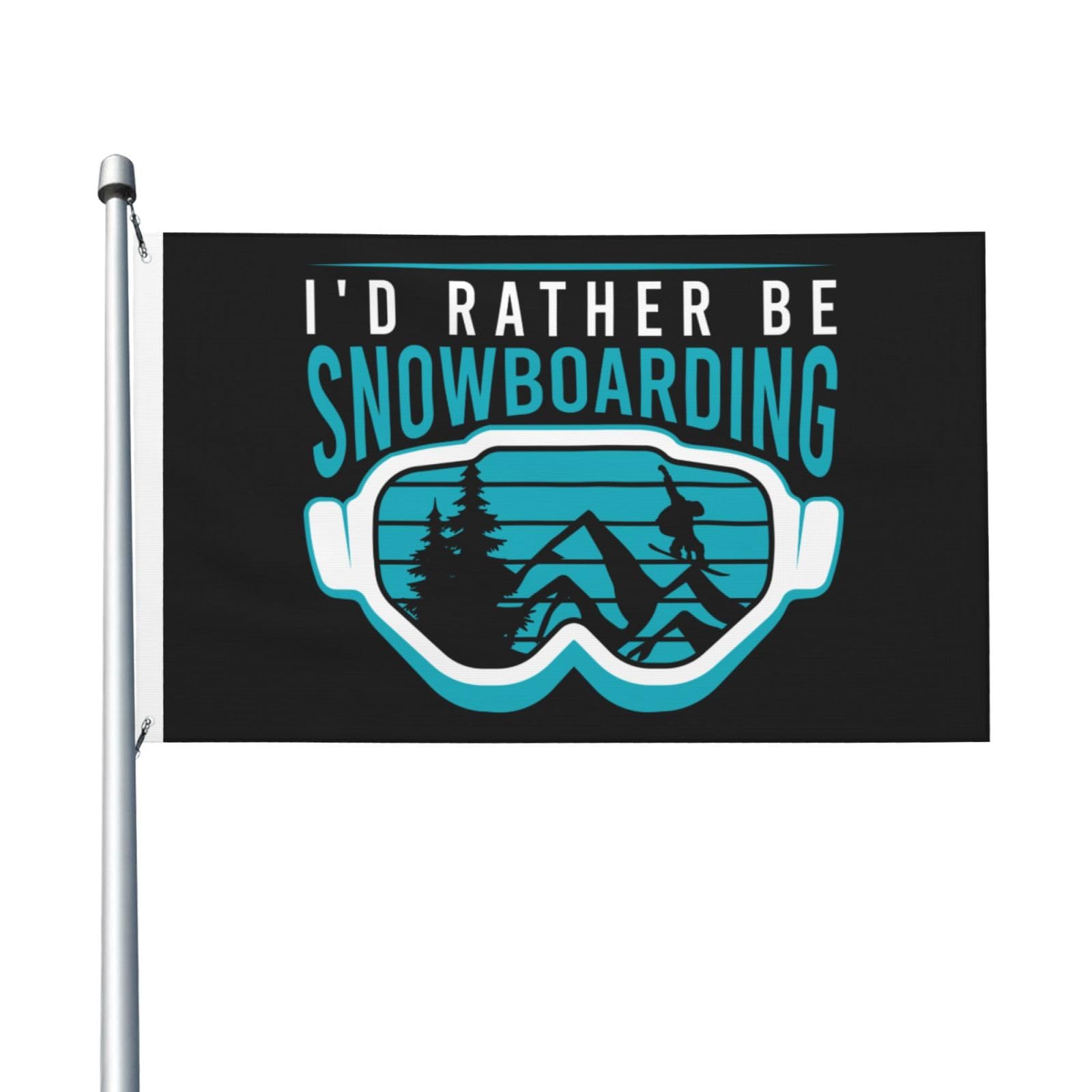 KOSPOGO Double Sided I d Rather Be Snowboarding Flag 3x5 FT Outdoor Flags Banners Durable Patio Indoor Decorative Flags Home Party Welcome Flag 3by5
