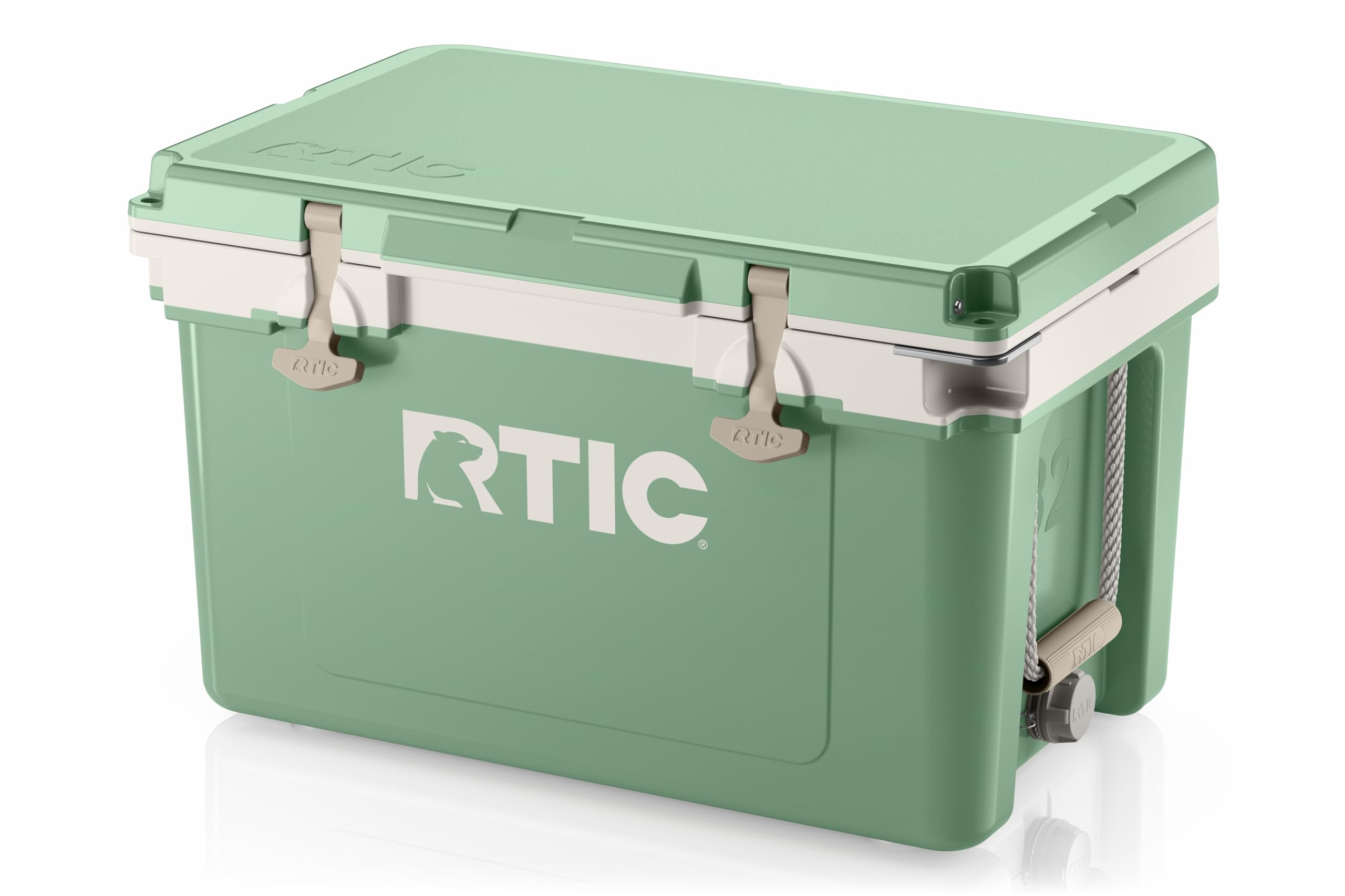 RTIC Ultra-Light 32 Quart Hard Cooler Insulated Portable Ice Chest Box for Drink, Beverage, Beach, Camping, Picnic, Fishing, Boat, Barbecue, 30% Lighter Than Rotomolded Coolers, Sage/Beach
