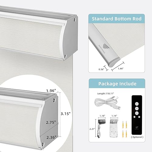 Miniatura 8 de SmartWings Persianas enrollables inteligentes motorizadas con filtro de luz, persianas eléctricas con control remoto para Windows compatibles con