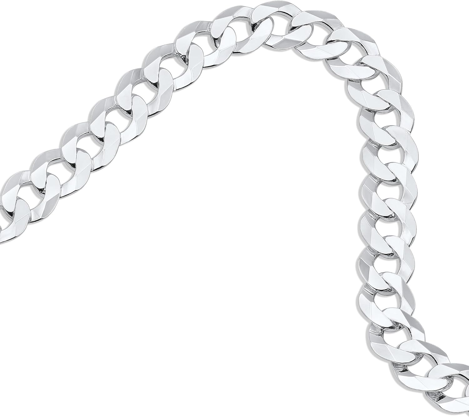 Aka Gioielli - Solid 925 Sterling Silver 9mm Curb Cuban Link Chain - Bracelet for Men - Made in Italy