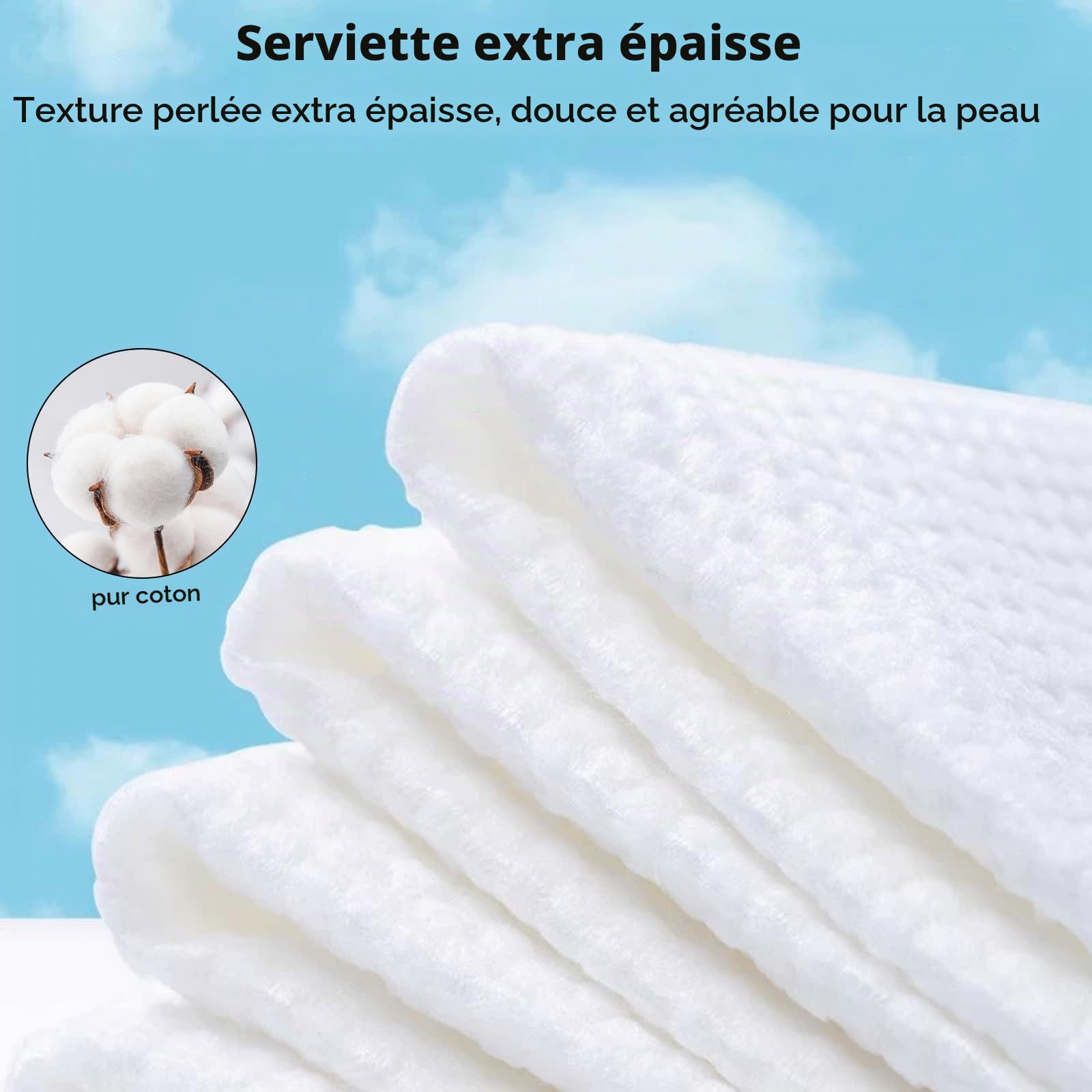 Serviettes Compressées Jetables Extra Épaisses 30x60cm - 100% Coton Hypoallergénique, Ultra-Absorbantes, Emballage Individuel Portable pour Voyage/Camping/Hôtel (Paquet de 10)