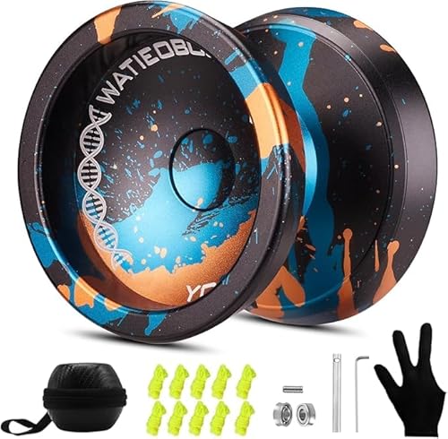 WATIEOBOO Professional Responsive Yoyo Bearing Beginner, Unresponsive Yoyo Bearing for Fingerspin Tricks - Black, Blue, Gold