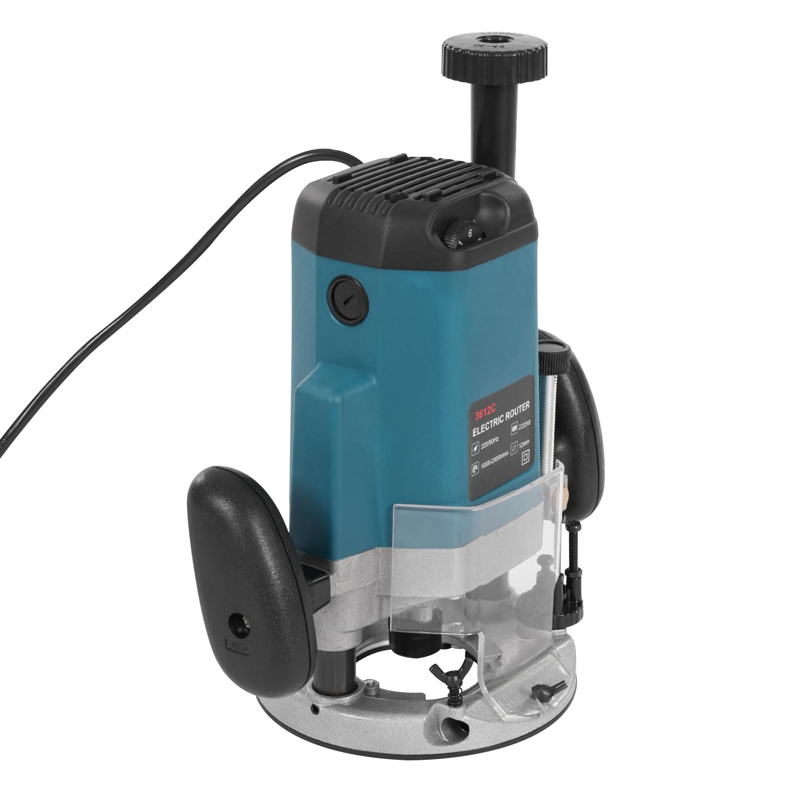Fresadora para madera, 2000 W, fresadora de cantos con 15 fresas, fresadora de cantos eléctrica 10000-23000RPM con 6 velocidades variables para trabajar la madera
