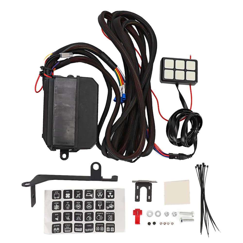 YUYTE Elektroniczny System Przekaźników 6-krotny z funkcją termiczną do Samochodów Ciężarowych i łodzi Łatwa Instalacja za pomocą Skrzynki Przekaźnikowej