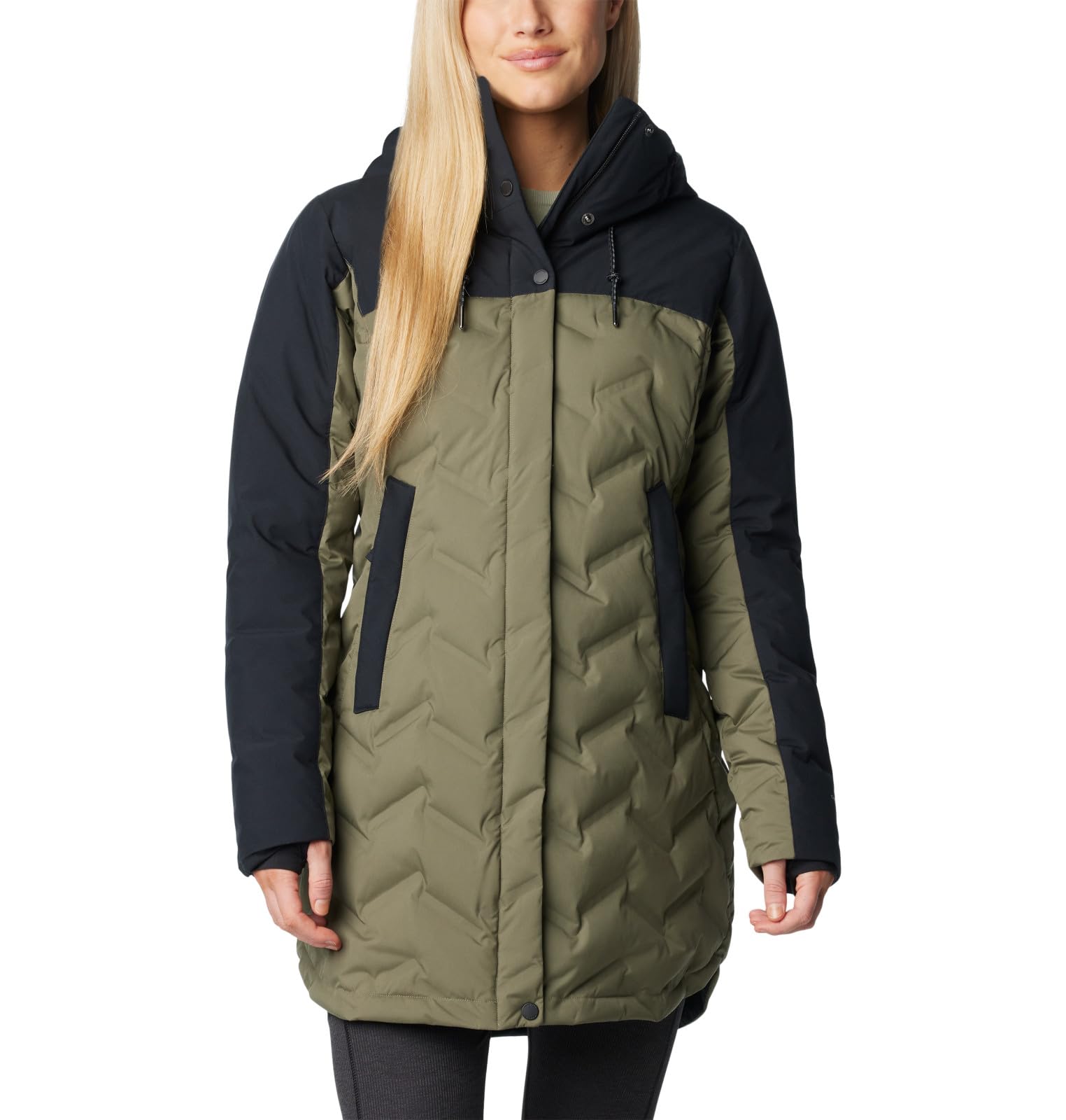 Columbia Mountain Croo III Mid Daunenjacke für Damen, Steingrün/Schwarz, S
