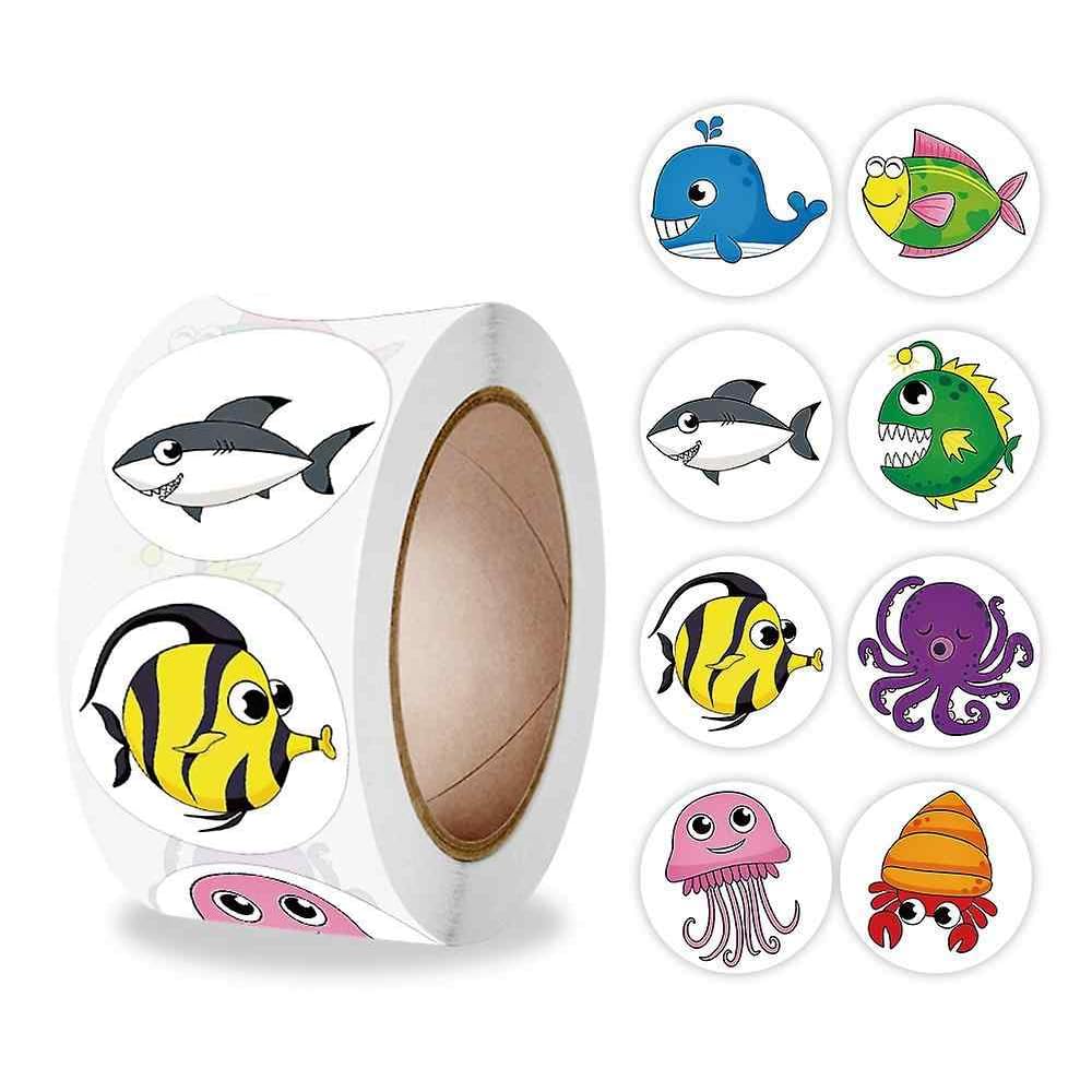 Rollo Pegatinas animales acuáticos Océano, aquatic animal stickers, 1 Unid - imagen 2