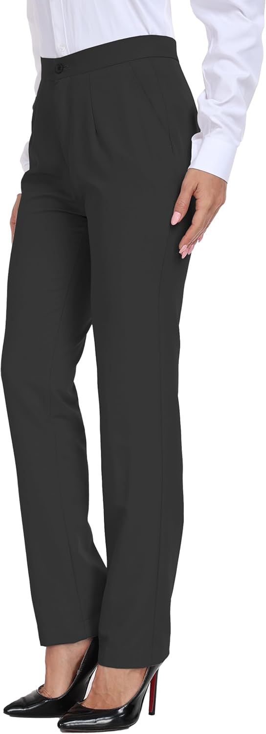 Women Dress Pants for Work Black Business Plus Pant Office Casual Straight Leg Trousers Stretchy Waisted Lady Slacks - Image 4
