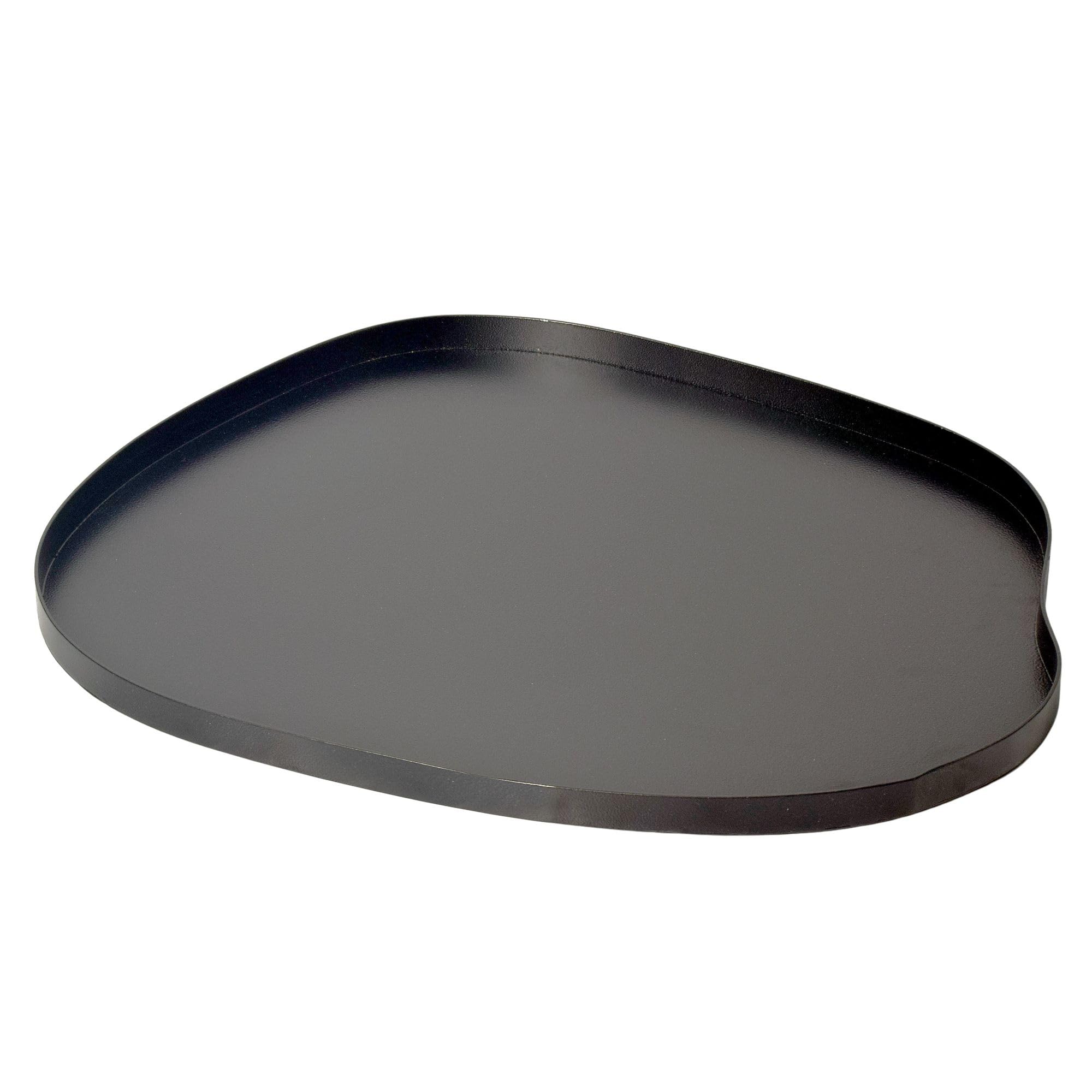 FineBuy Taca Dekoracyjna 35x30x3 cm Metal Czarna, Taca Organiczna | talerz dekoracyjny w płynnym kształcie bez nóżki, taca do serwowania ręcznie wykonana unikat, dekoracja stołu ekstrawagancki