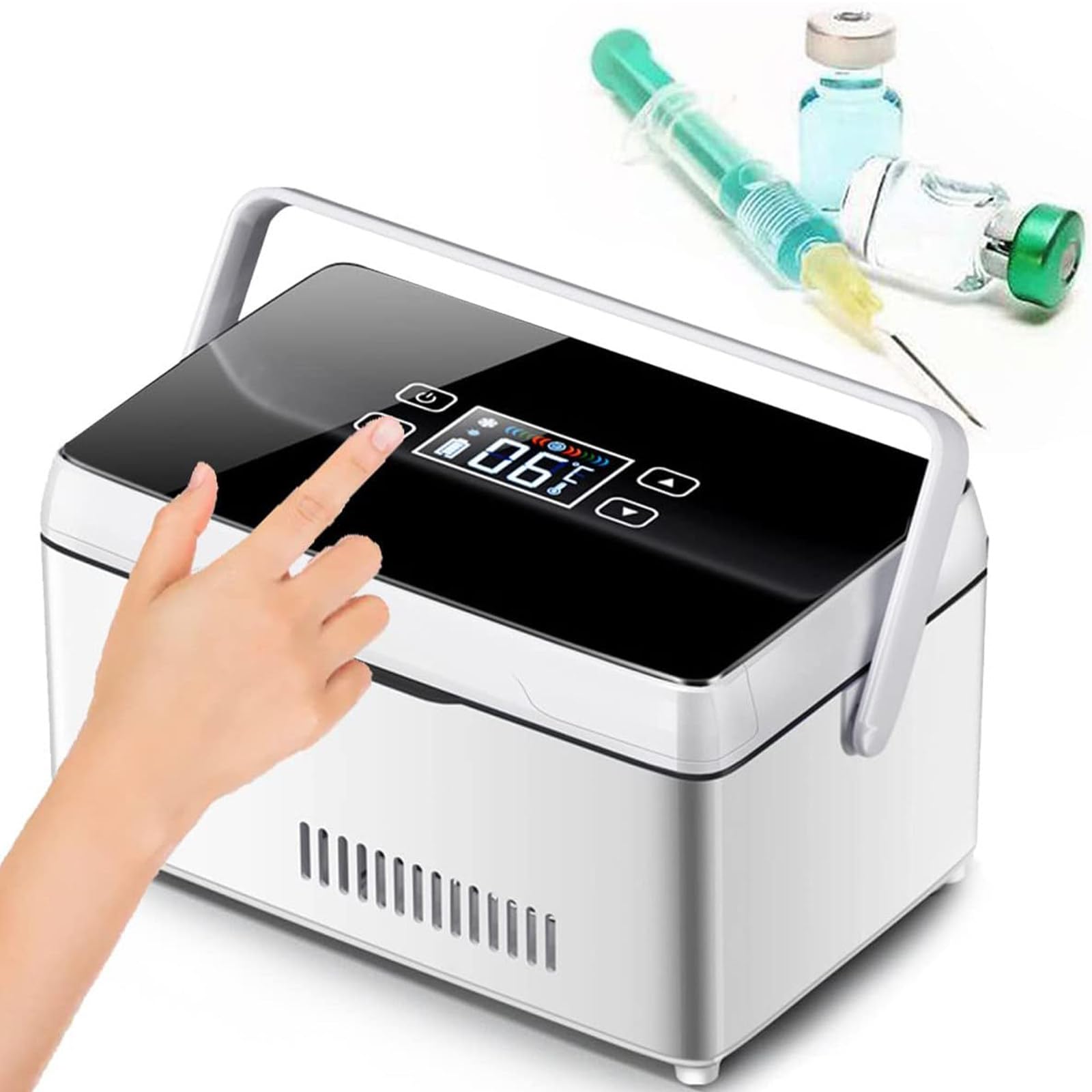 Generico Contenitore refrigerato Portatile per insulina, Scatola refrigerata a Temperatura costante per la Gestione del diabete, Mini Frigorifero per farmaci a Batteria (1 Batteria)