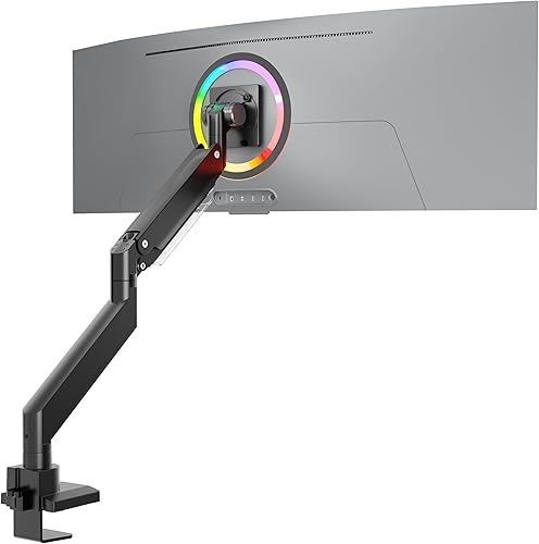 ONKRON Brazo de monitor resistente para pantalla de 17-57 pulgadas de hasta 59.4 libras, soporte de monitor ultraancho con resorte de gas, VESA