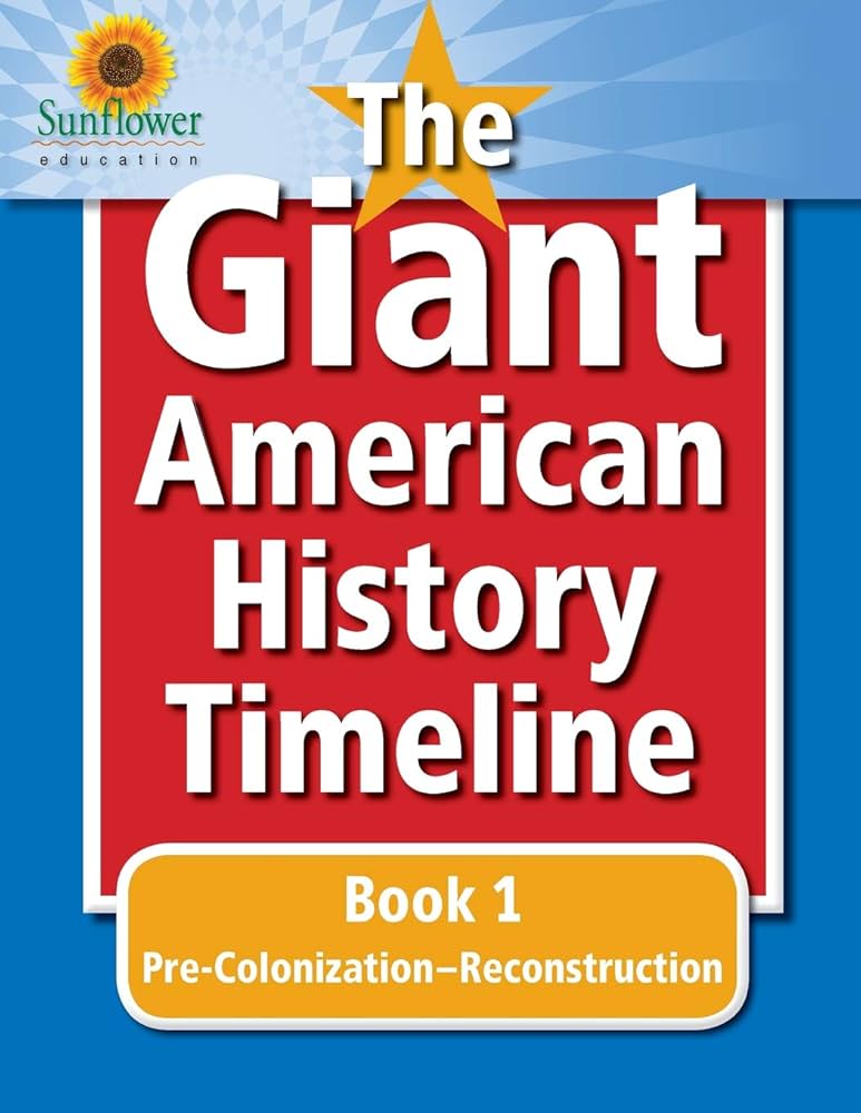The Giant American History Timeline: Book 1: Pre-Colonization–Reconstruction: Education, Sunflower: 9781937166212: Amazon.com: Books for Free Printable American History Timeline