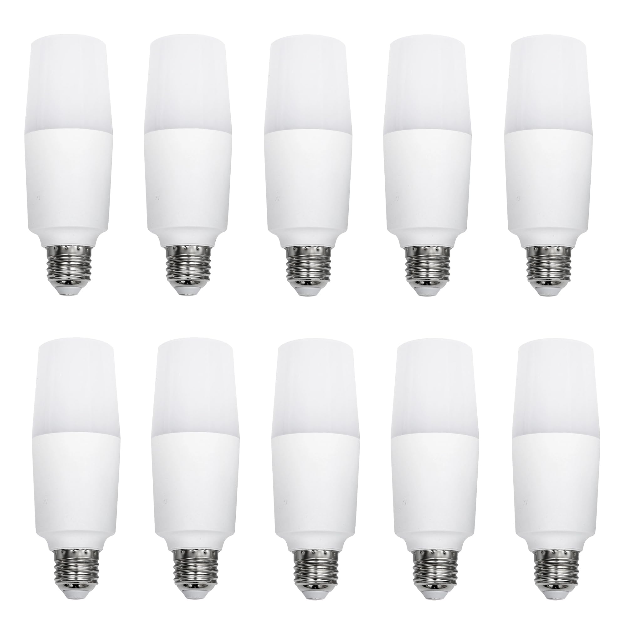 LEDSone 15W T37 Bright White LED Light Bulb Cylindrical Corn Bulb E27 Screw Base Candle Bulbs AC220V LED Daylight White 6500K Ultra Bright, Non Dimmable, Pack of 10
