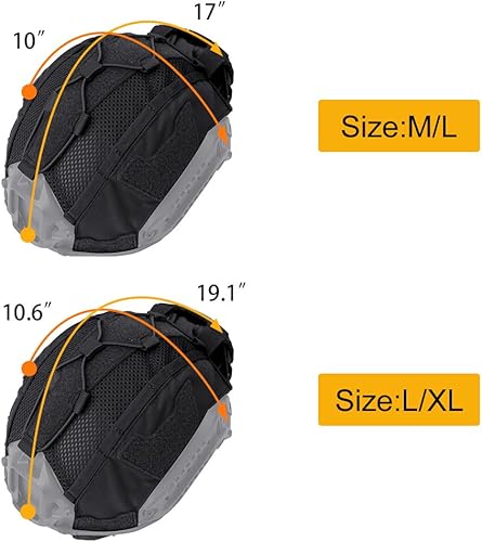 Miniatura 5 de IDOGEAR - Funda táctica para casco con bolsa trasera para batería para casco rápido, tamaño ML y LXL equipo militar de paintball de caza, nailon 500D
