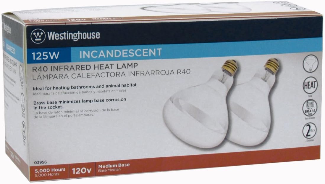 Westinghouse R40 Infrared Heat Lamp Flood 125 W Med Base 6.5 in. Clear Pack