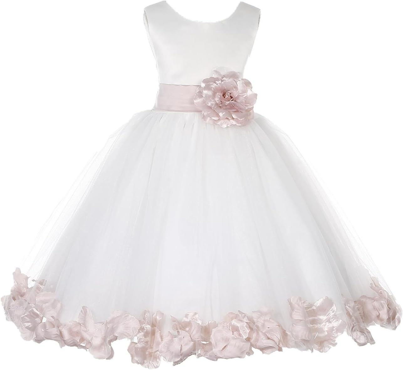 ekidsbridal Floral Rose Petals Ivory Flower Girl Dress Communion Dress Graduation Dresses Formal Dresses 302s