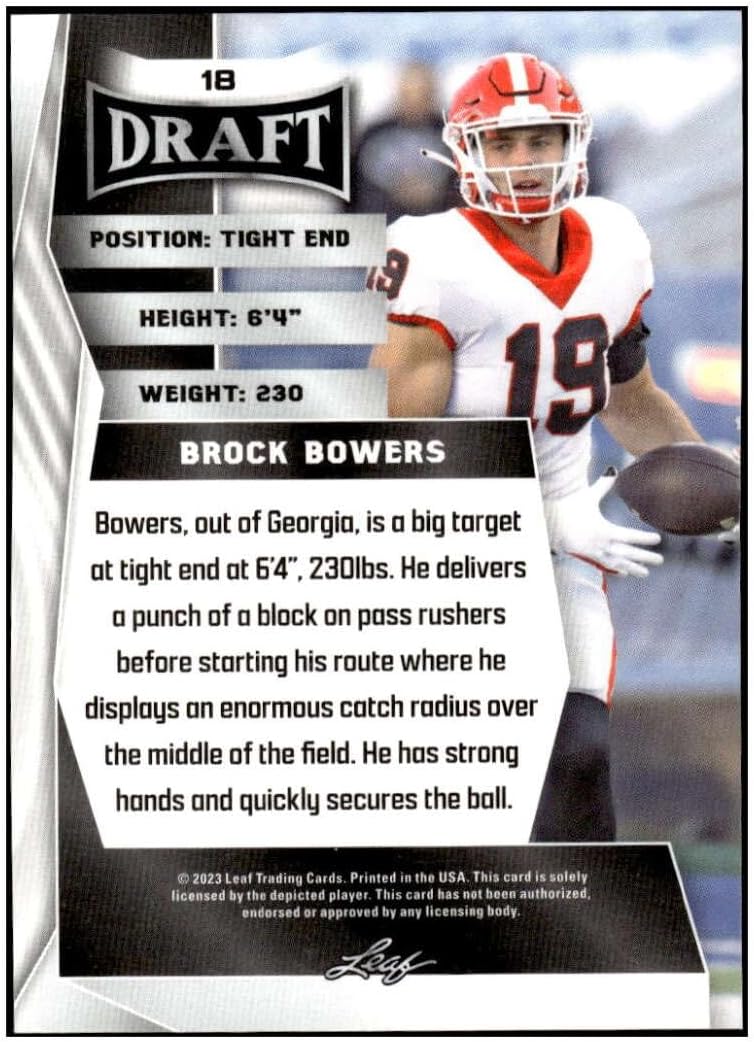 BROCK BOWERS RC 2023 Leaf Draft Gold #18 ROOKIE NM-MT NFL Football