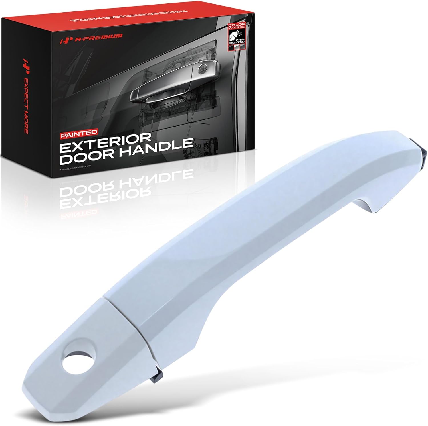 A-Premium Front Left Driver Painted Exterior Door Handle Compatible with Chevrolet Silverado 1500 2014-2018, Tahoe, Suburban & GMC Sierra 1500, Yukon, Without Passive Entry, Olympic White (GAZ)