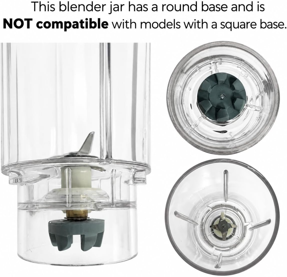 Univen 990014500 Blender Jar and Blade Compatible with Hamilton Beach Blender models 51101 51101AG 51101B 51101BG 51101R 51101RG and 51102. Does Not Include Lid ONLY FITS ROUND BASE MODELS