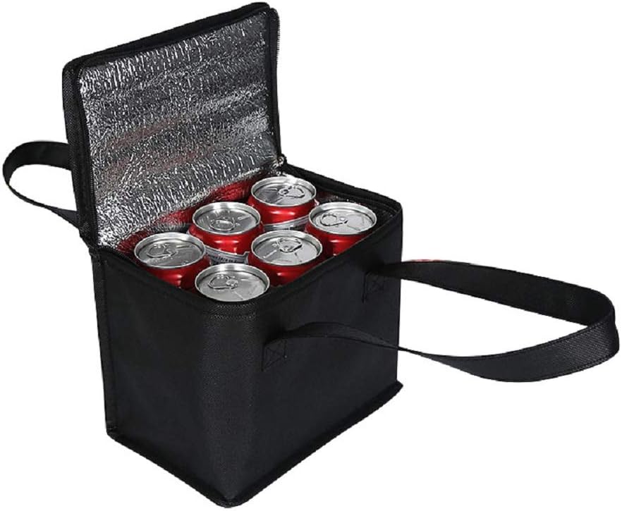 SIONCEN 5L Black Eco Friendly Cooler Bag Ice Thermo Cool Bag Picnic Lunch Box Beer Drinks Cold Carrier Ice Pack Thermal Insulation Bag (Black)