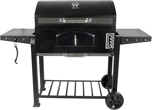 Miniatura 7 de Grill Boss - Parrilla de carbón con gran área de cocción de 32 pulgadas, incluye estante de calentamiento, estantes laterales, almacenamiento