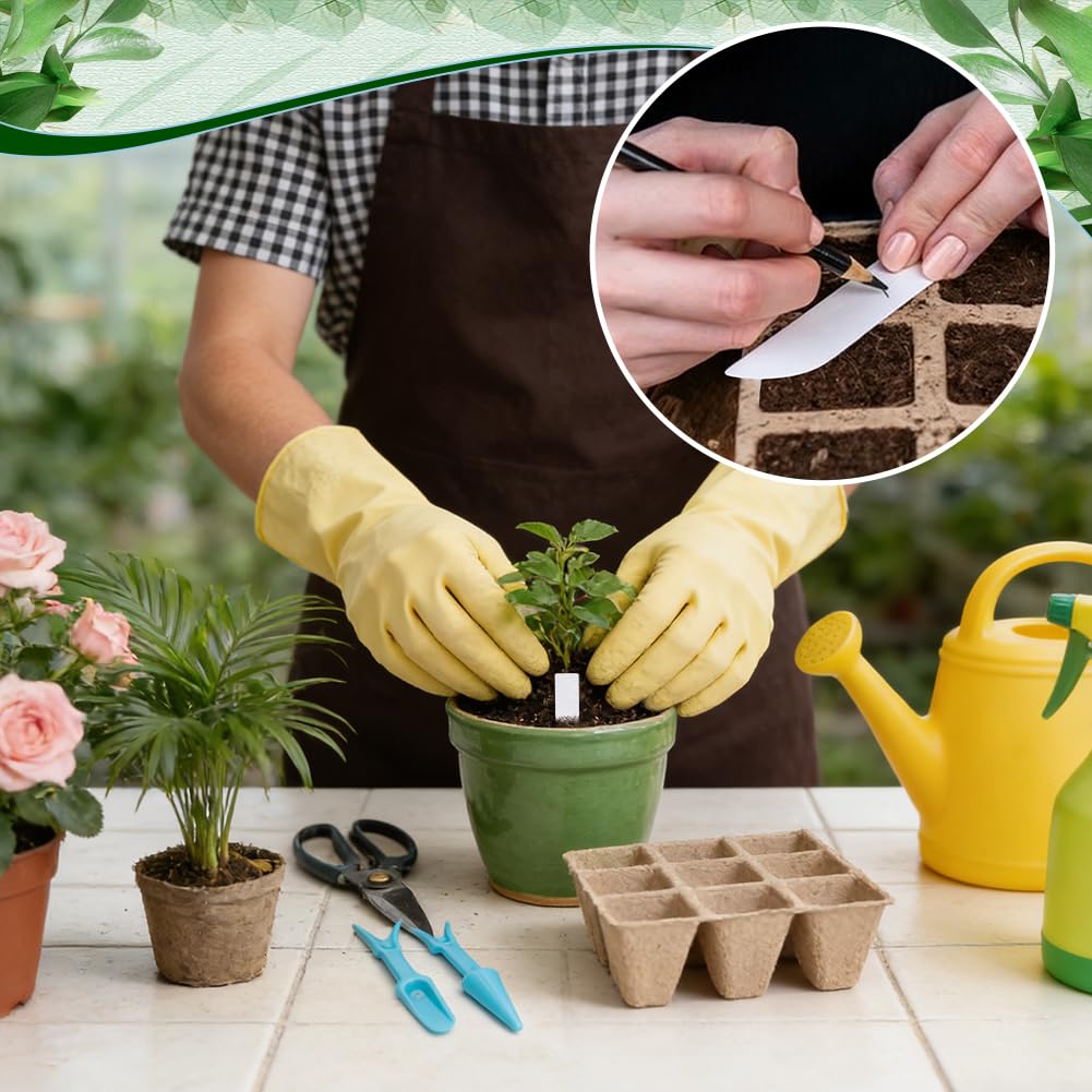 Pots de Tourbe biodégradables Plateau de Semis à 720 alvéole Kit de Démarrage de Semis Biodégradable (60 Paquet) Comprenant 600 étiquettes en Plastique PVC et 8 repiquages pour Semis