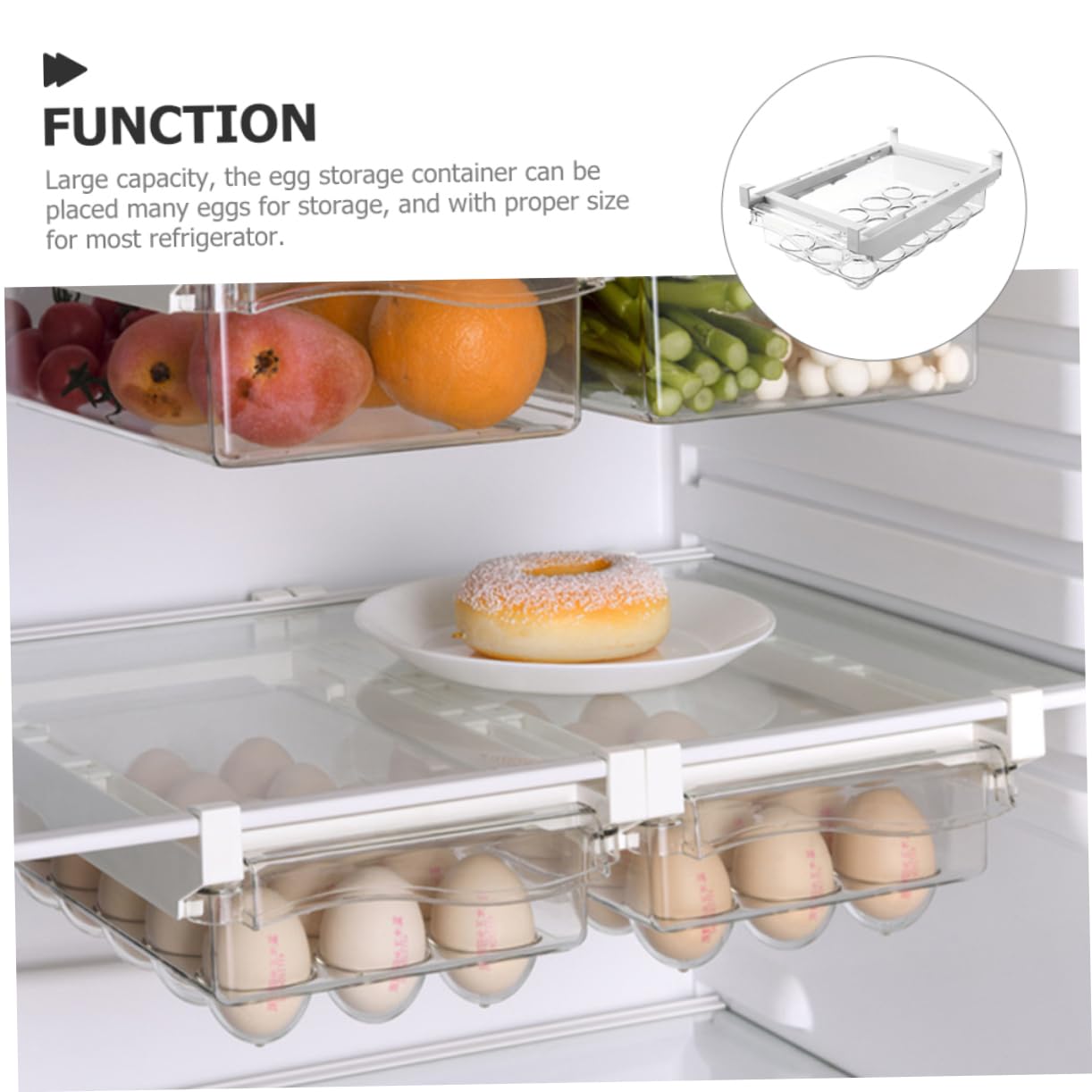Organizador de Huevos para Refrigerador, Caja de 15 Huevos Abs Pet | Gran Capacidad, Almacenamiento para Cocina y Nevera, Ayuda a Evitar Golpes y Roturas