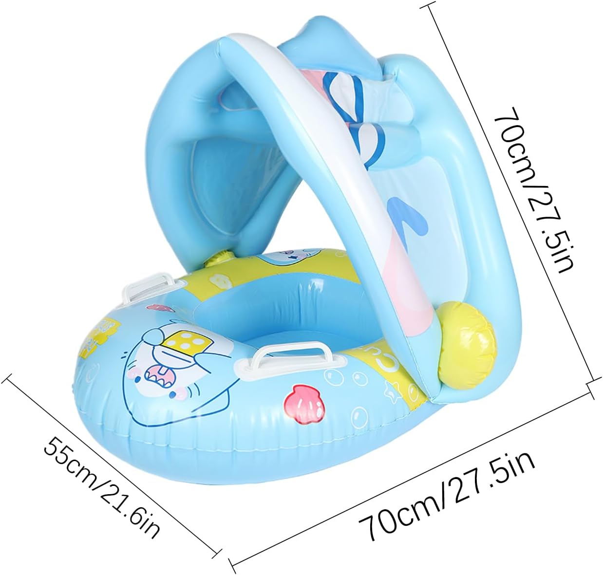 Genérico Baby Pool Tube with Canopy, Baby Float with Canopy, Sun Protection Kids Water Ring with Seat For 6-36 Months Boys and Girls Summer Hot Weather Outdoor Party Beach