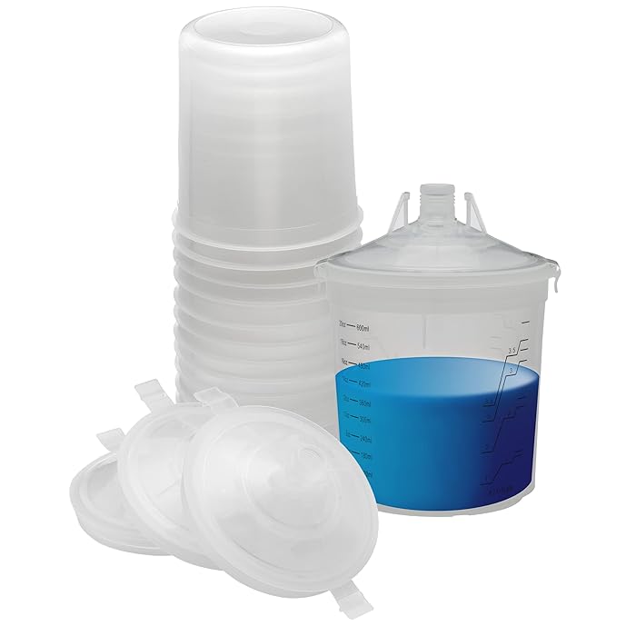 Buy Body Works Automotive Spray Cup Paint System with Hard Cup (20 Oz) 50 Disposable