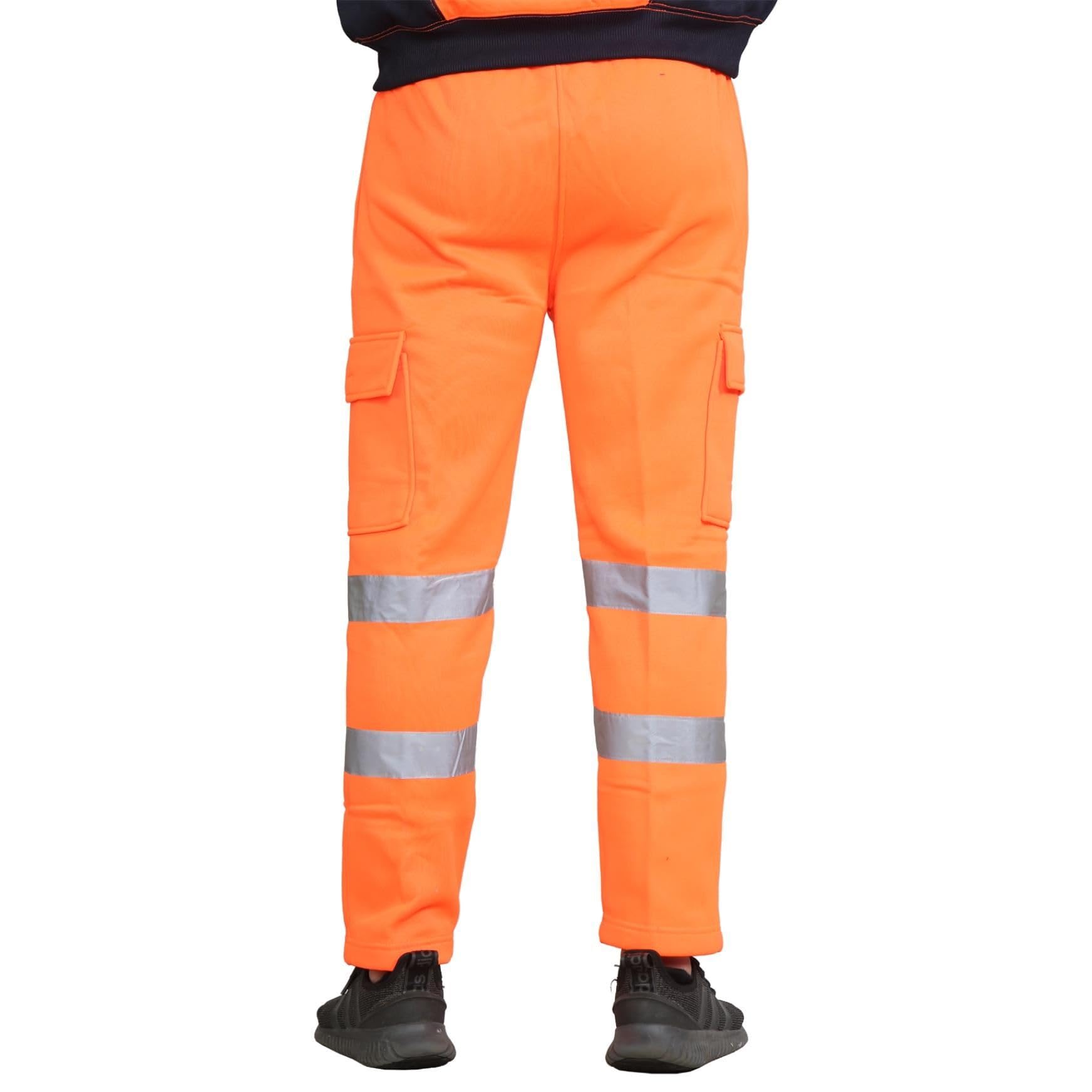 Nowe męskie Hi Vis Visiability Viz polarowe dolne spodnie dresowe bezpieczeństwo spodnie robocze spodnie