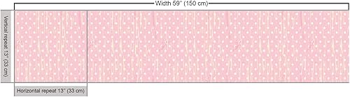 Miniatura 3 de Lunarable Grunge Fabric by The Yard, Romantic 60s 50s Retro Pop Art Inspired Polka Dots on Abstract Backdrop, Decorative Fabric for Upholstery and