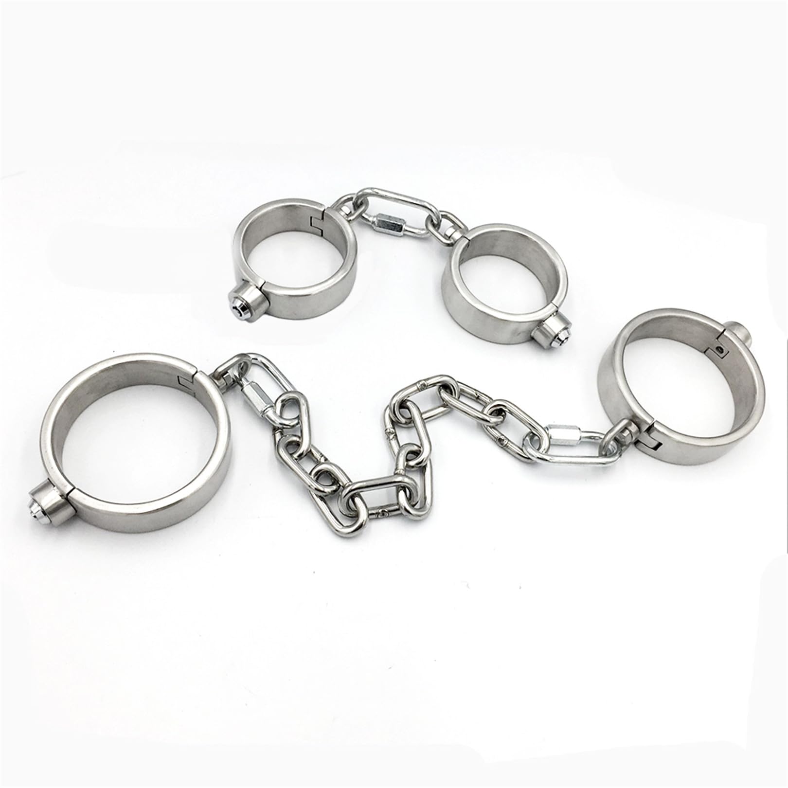 Metall Slave Press Lock Handschellen Knöchel Manschetten Hals Kragen Schwere Edelstahl Bondage Fesseln Fußkettchen Set Erwachsene Spiele Fetisch Sex Spielzeug für Paare,3 bondageset,Männer