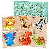 🐅【Juegos de Interacción Familiar】:Este rompecabezas no es solo un juguete, sino también un vínculo comunicativo entre padres e hijos. Disfruta de la felicidad de la familia en el proceso de jugar y aprender.Rompecabezas de animales el tamaño del es 14.8x 14.8 x 1cm. Las piezas del rompecabezas se pueden quitar fácilmente de las piezas del rompecabezas precortadas.Formas y patrones ricos que satisfacen la diversión de los niños en los juegos.