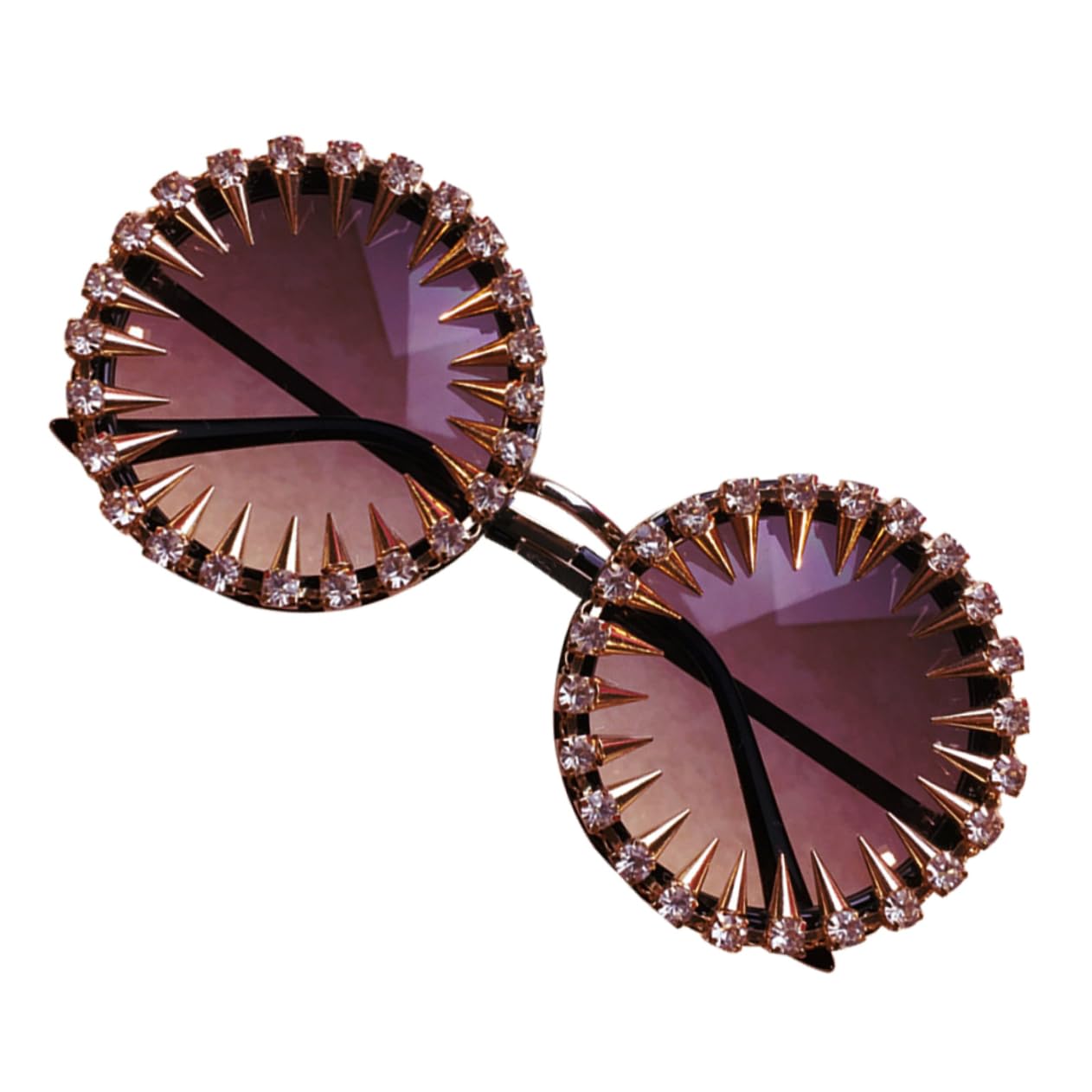 Healvian Occhiali da sole a rivetta retrò moda occhiali da sole per feste occhiali da sole oversize a forma di occhiali da sole donna occhiali da sole estetici Lega di zinco Nero