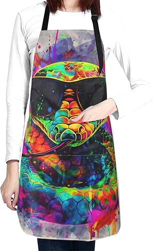 Miniatura 17 de Delantal impermeable con 2 bolsillos, delantales de chef de cocina, baberos para cocinar, hornear, pintura, jardinería, aseo Color-1