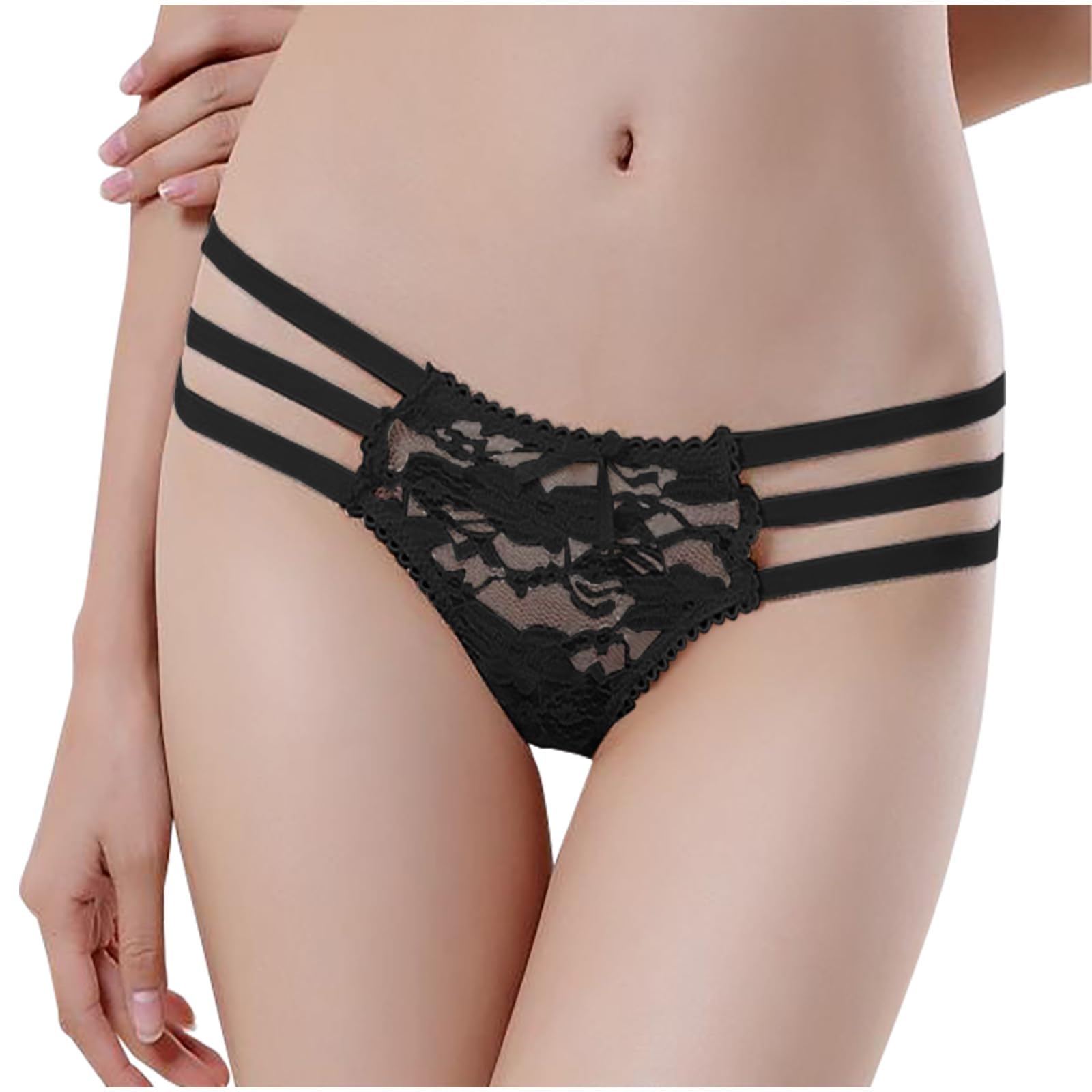 Womens Sexy Panties G-String Thongs Floral Lace Briefs Seamless Low Waisted Bikini Panties Strappy Tanga Underwear