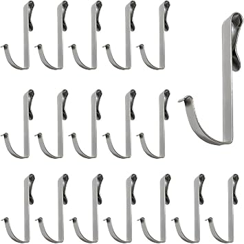 Penwlled Mewuthede 20 Per Pack J Shaped Stainless Steel Hooks, Wire Rack Hooks, Sink Hanger Heavy Duty Hanging for Kitchen, Bedroom, Office, Wire Shelf, Coat Rack Accessories