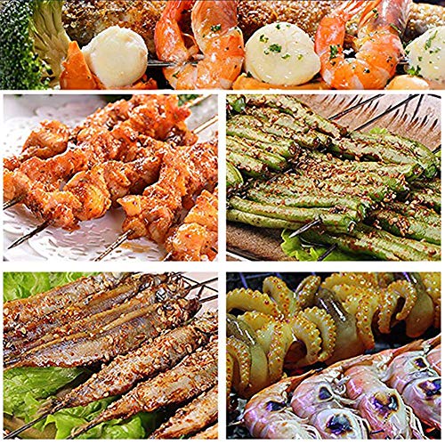 Pinchos para barbacoa BigOtters: brochetas de acero inoxidable 8