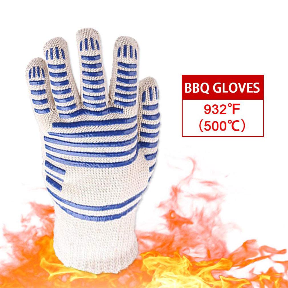 Grillhandschuhe Bis zu 500 ° C Ofenhandschuhe Grill Hitzebeständige Universal Größe Kochhandschuhe Backhandschuhe
