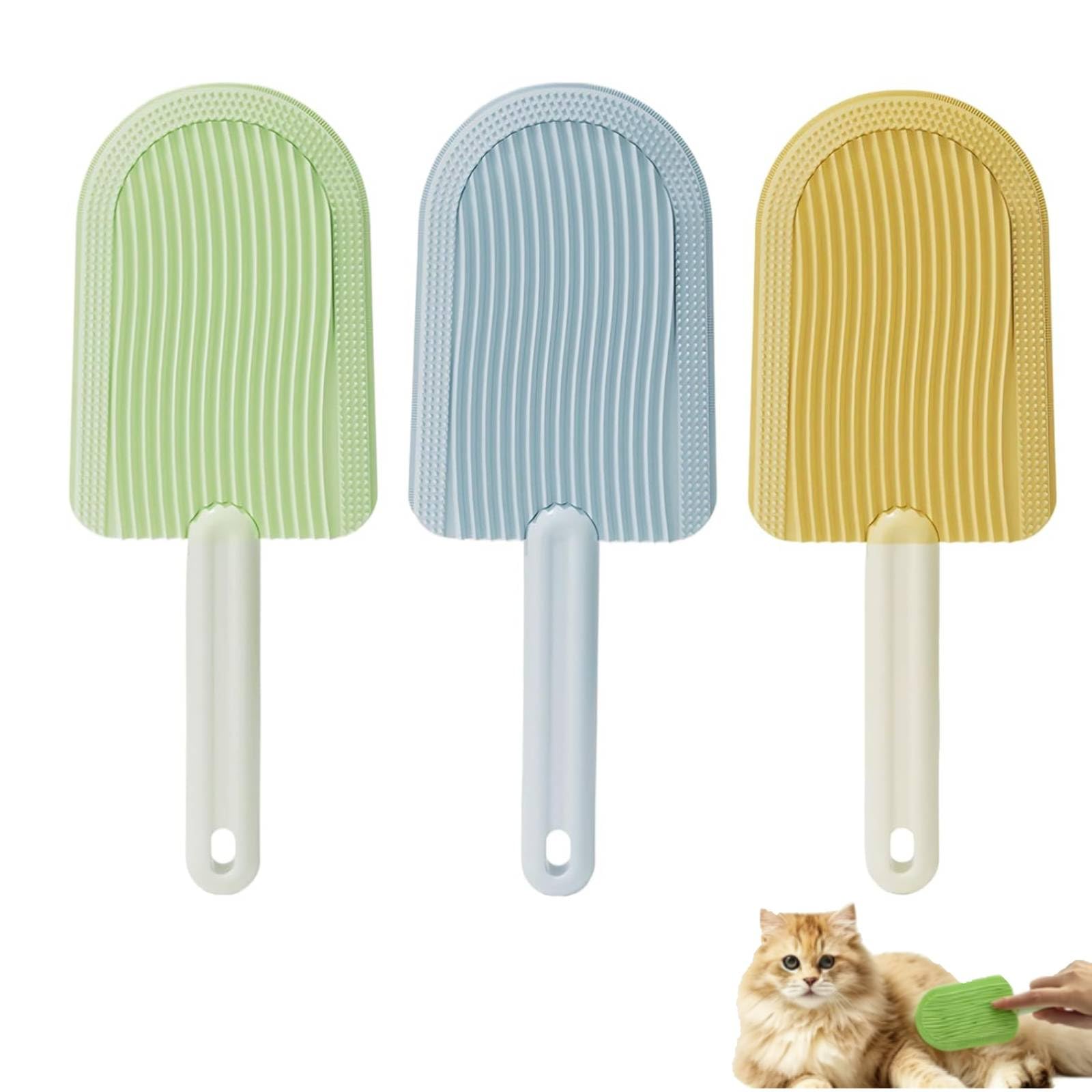 Cat Tongue Comb and Brush, Washable Silicone Cat Brush for Short Haired Cats & Long Haired Cats, Multifunctional Grooming Brushs, for Shedding Massage Removing Loose Hair (Mix sets)