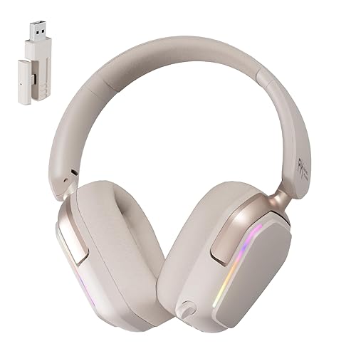 RK ROYAL KLUDGE HG101 Gaming Headset with Microphone, Wireless/Bluetooth 5.3/Wired Gaming Headpones for Xbox Series X|S, PS5/4, Switch, PC, 40mm Dynamic Drivers, 7.1 Surround Sound, Platinum Grey