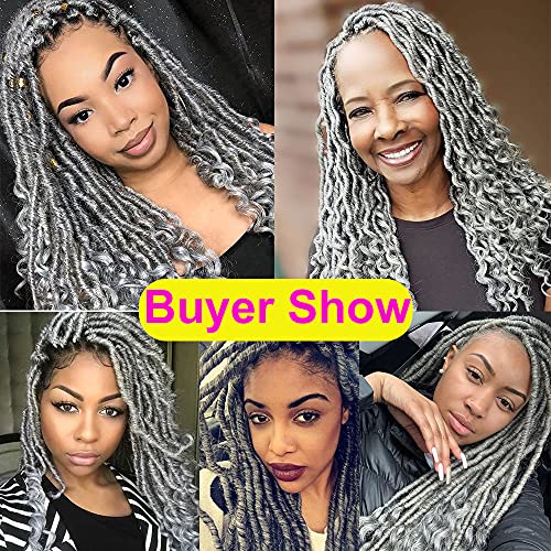 6 Packs Goddess Locs Crochet Hair 14 Inch Gray Wavy Curly Faux Locs Crochet Braids Synthetic Hair Extensions Dreadlocks Crochet Locs Braiding Hair Goddess Brainds Crochet Hair (14" (6 Packs), 51) #TOP1